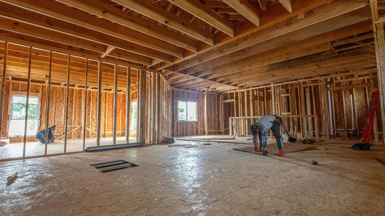 New home construction framing by Energy Construction BK in Brooklyn, NY